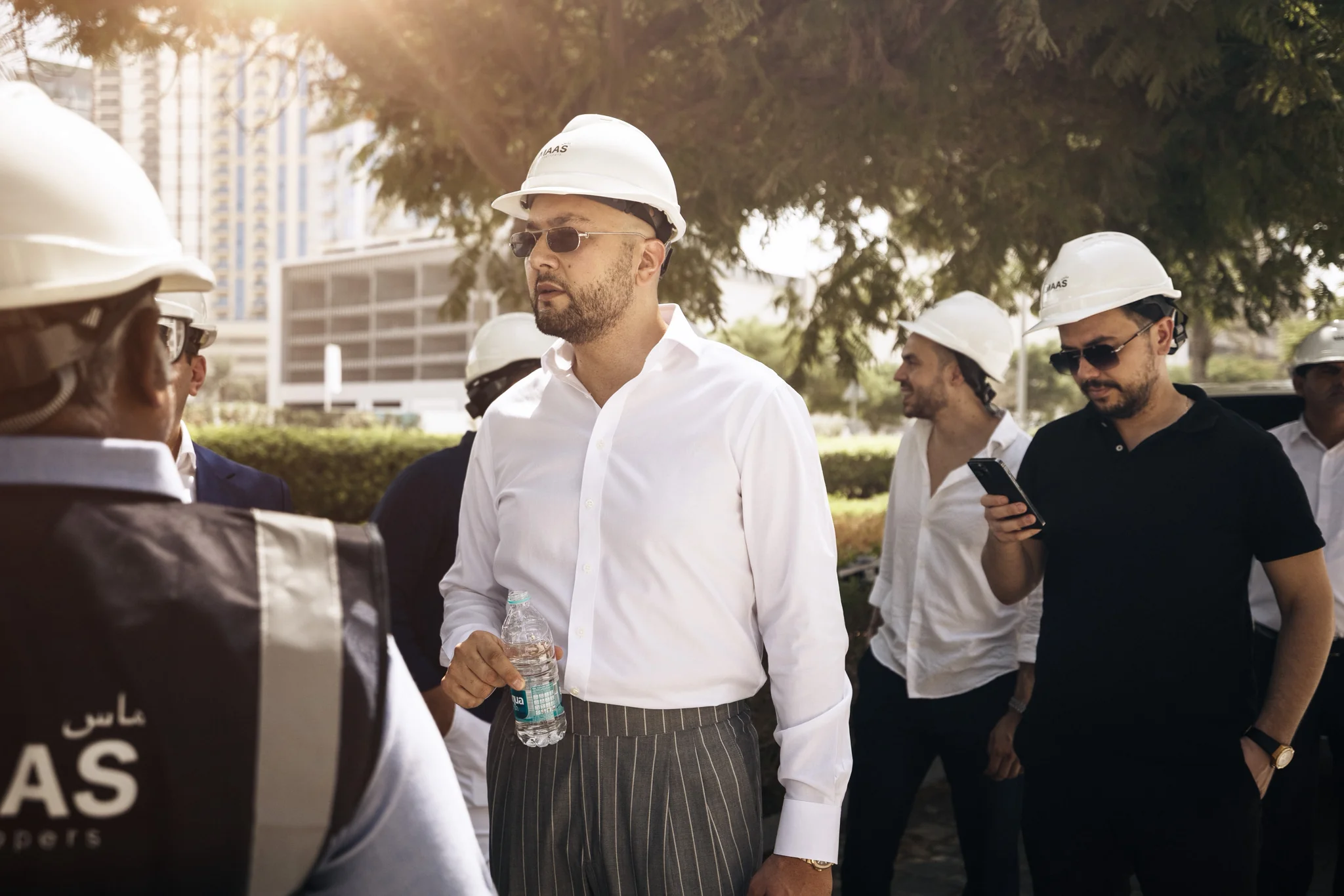 Metin SARI on site with MAAS helmet Dubai